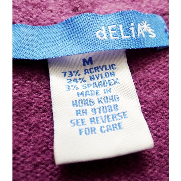 NWOT Delias Off Centered Buttons Hooded Sweater M - Picture 5 of 6